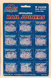 Atlas O 6093 21st Century Track System(TM) Nickel Silver Rail w/Brown Ties -- Rail Joiners - Plastic Insulated