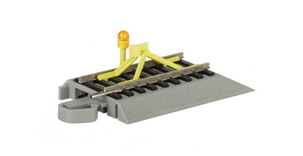 Bachmann 44593 Track Bumper with Flashing LED - Nickel Silver Rail & Gray Roadbed - E-Z Track®