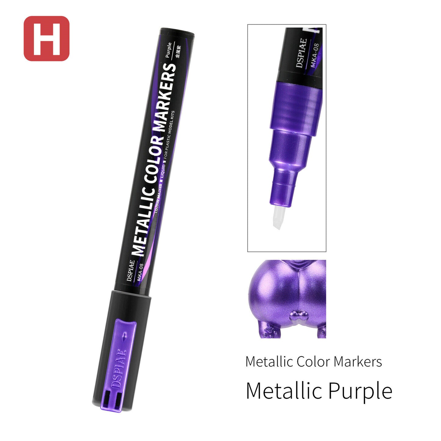 Dspiae MKA-08 Super Metallic Color Markers - Metallic Purple