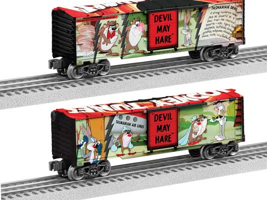 Lionel 2438040 Steel Boxcar - 3-Rail - Ready to Run -- Looney Tunes #2 (Devil May Hare, Bugs Bunny, Tazmanian Devil) O Gauge