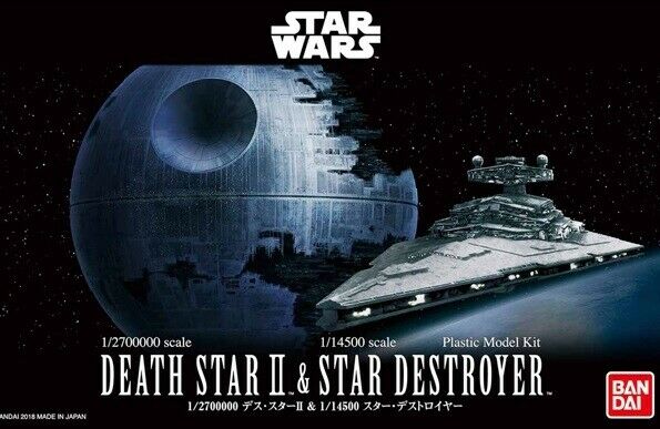 Bandai 230358 2419265 Star Wars Death Star II 1/2,700,000 & Star Destroyer 1/14,500 Model Kit