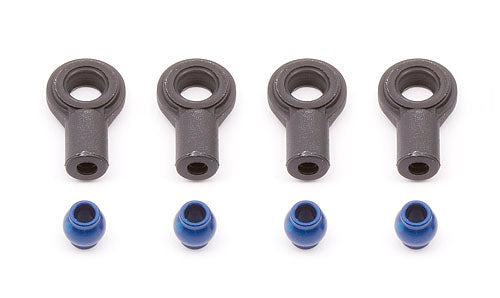 Associated 1777 *DISC* Factory Team Shock Ball Ends with Aluminum Eyelets (Blue)
