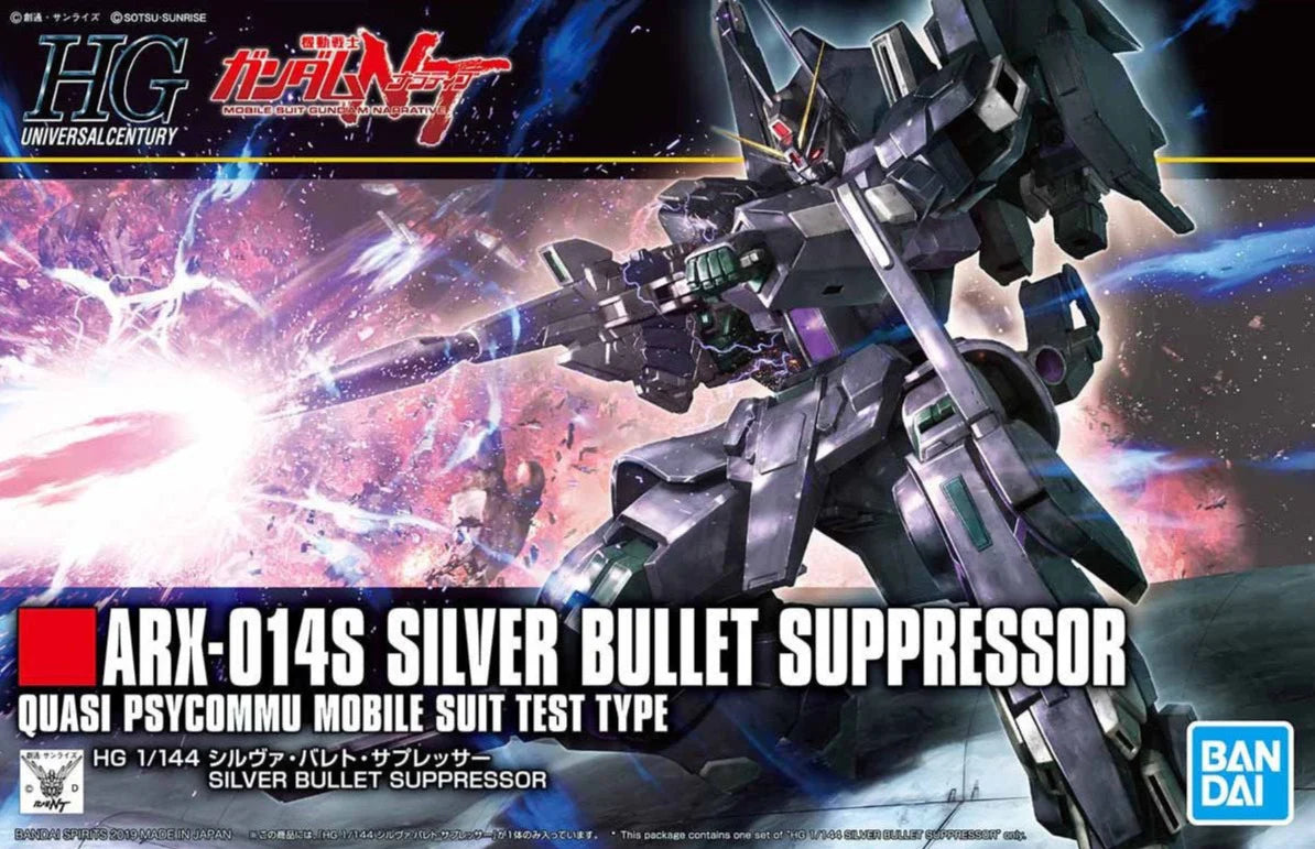 Bandai 5057694 HGUC #225 Silver Bullet Suppressor Gundam NT