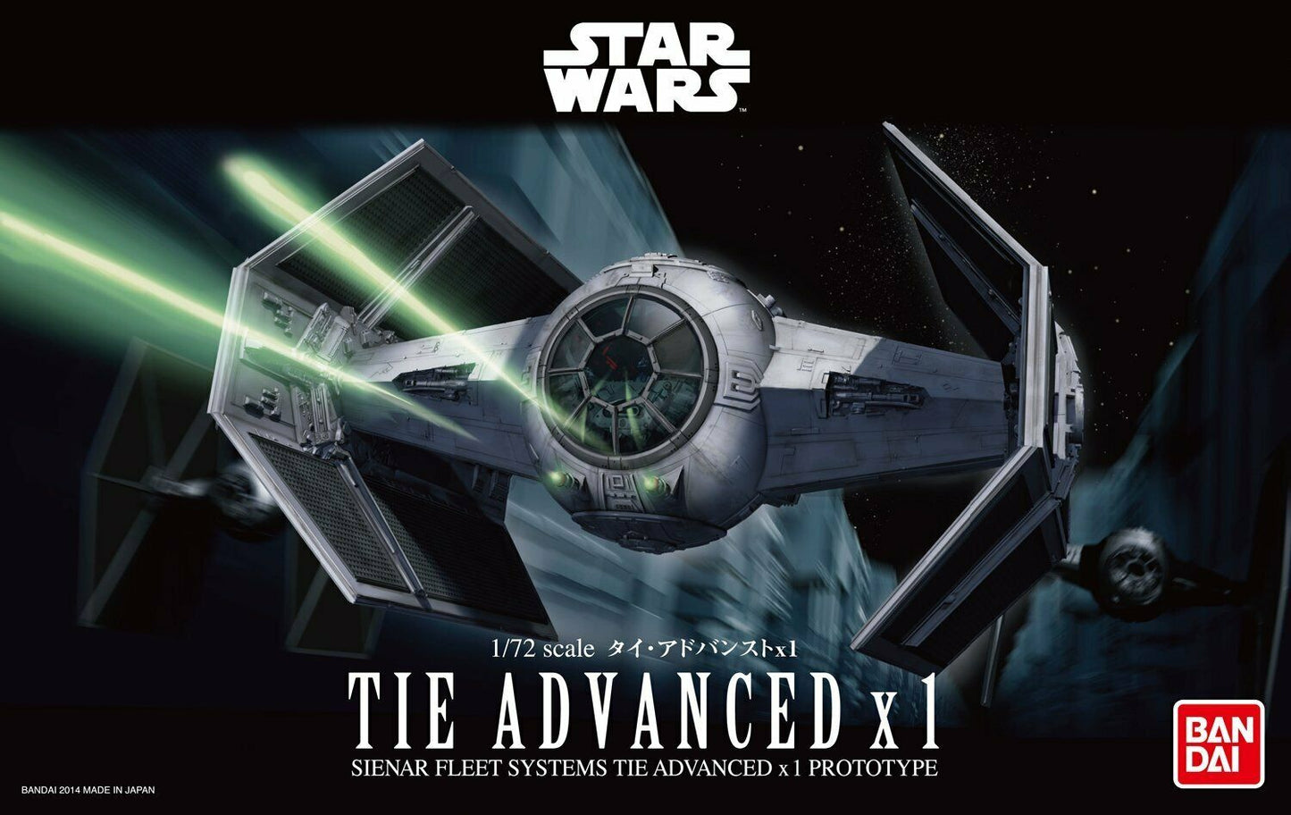 Bandai 2378839 Star Wars 1/72 Scale TIE Advanced x1 Plastic Model Kit