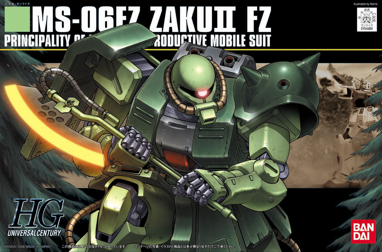 Bandai 5058262 582621 2029266 HGUC 1/144 #87 MS-06F Zaku II FZ