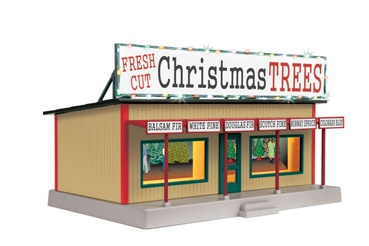 MTH 3090690 O Gauge RailKing Road Side Stand w/ Operating Christmas Lights - Christmas Trees