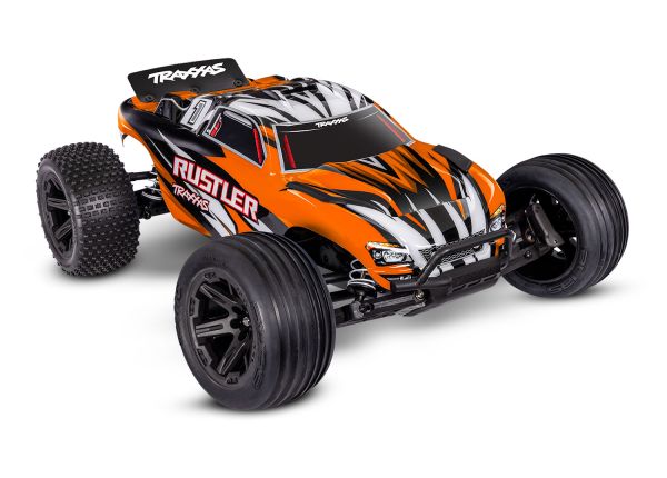 Traxxas 37254-8-ORNGX Rustler Orange 2WD XL-5 w/Battery 1/10 USB-C HD