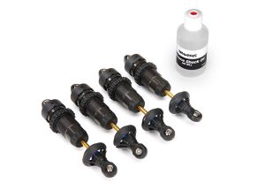 Traxxas 5460X Shocks, GTR hard-anodized, PTFE-coated aluminum bodies with TiN shafts (fully assembled w/o springs) (4)