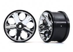 Traxxas 5576 Wheels, All-Star 2.8' (chrome) (nitro rear/ electric front) (2)