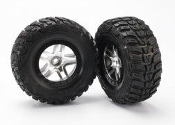 Traxxas 5882 SCT Satin Chrome & Black Wheels & Kumho Tires (2)