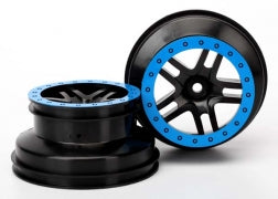 Traxxas 5884A Split-Spoke Black & Blue Wheels (2)