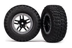 Traxxas 5885 SCT Black & Satin Chrome Wheels & BFGoodrich Tires (2)