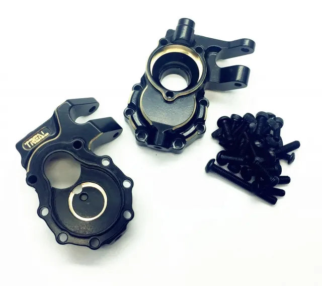 Treal TTRX4-05 Brass C-Hub Carriers for Traxxas TRX-4 (Black) (2) (47g)