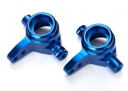 Traxxas 6439 Steering blocks, 6061-T6 aluminum, left & right (blue-anodized)