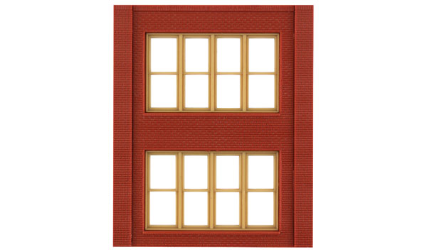 Design Preservation 30144 HO Modular Building System -- Two-Story Wall Sections w/ Victorian Windows - Kit