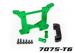 Traxxas 6738G Shock tower, rear, 7075-T6 aluminum ( green-anodized) (1)/ body mount bracket (1)