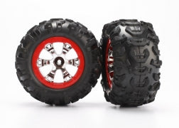 Traxxas 7272 Geode 2.2" Red Wheels w/ Canyon AT Tires (2)