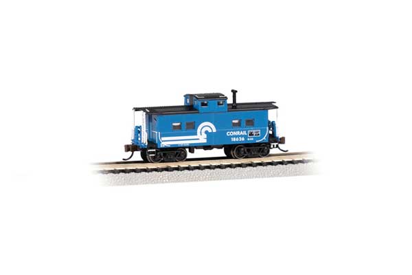 Bachmann 16869 Northeast-Style Steel Cupola Caboose - Ready to Run - Silver Series(R) -- Conrail #18726 (blue, black, white) N Gauge