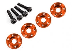 Traxxas 7668X LaTrax Aluminum Wheel Nut Washer (Orange) (4)