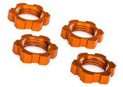 Traxxas 7758T Wheel nuts, splined, 17mm, serrated (orange-anodized) (4)
