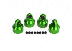 Traxxas 7764G Shock caps, aluminum (green-anodized), GTX shocks (4)/ spacers (8)