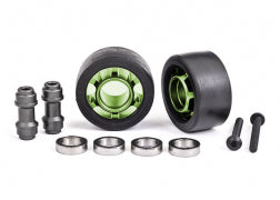 Traxxas 7775G Green Aluminum Wheelie Bar Wheels w/ Hardware (2)5x4 ball bearings (4)