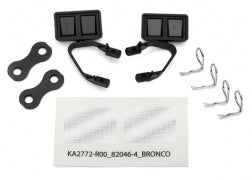 Traxxas 8073 Mirrors, side, black (left & right)/ retainers (2)/ body clips (4) (fits #8010 or 9230 series bodies)