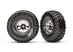 Traxxas 8184 Tires & wheels, assembled, glued (2.2' classic chrome wheels, Canyon Trail 5.3x2.2' tires, foam inserts) (2)