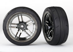 Traxxas 8373 Tires and wheels, assembled, glued (split-spoke black chrome wheels, 1.9' Response tires) (front) (2)
