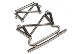 Traxxas 8535X Bumper, front/ bumper support (satin black chrome-plated)