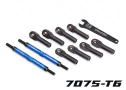 Traxxas 8638X Toe links, E-Revo VXL (TUBES blue-anodized, 7075-T6 aluminum, stronger than titanium) (144mm) (2)/ rod ends, assembled with steel hollow balls (8)/ aluminum wrench, 8mm (1)