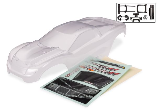 Traxxas 9077 Rustler 4X4 Clear Clipless Body