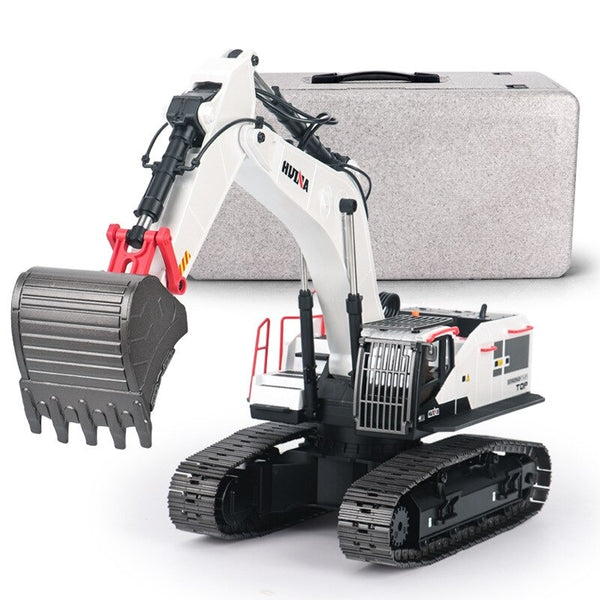 Huina 11594W 2.4GHz 1/14 RC White Excavator with Functional Digging Arm