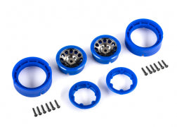 Traxxas 9781-BLKBL Wheels, 1.0", Method Race Wheels® 105 Beadlock (satin black chrome w/ blue)