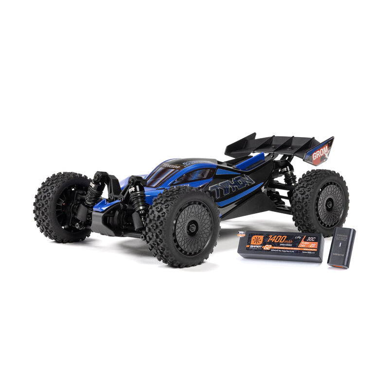ARRMA 2306ST2 1/14 TYPHON GROM 223S DSC 4X4 RTR Brushless Buggy, Blue (Battery & Charger Included)