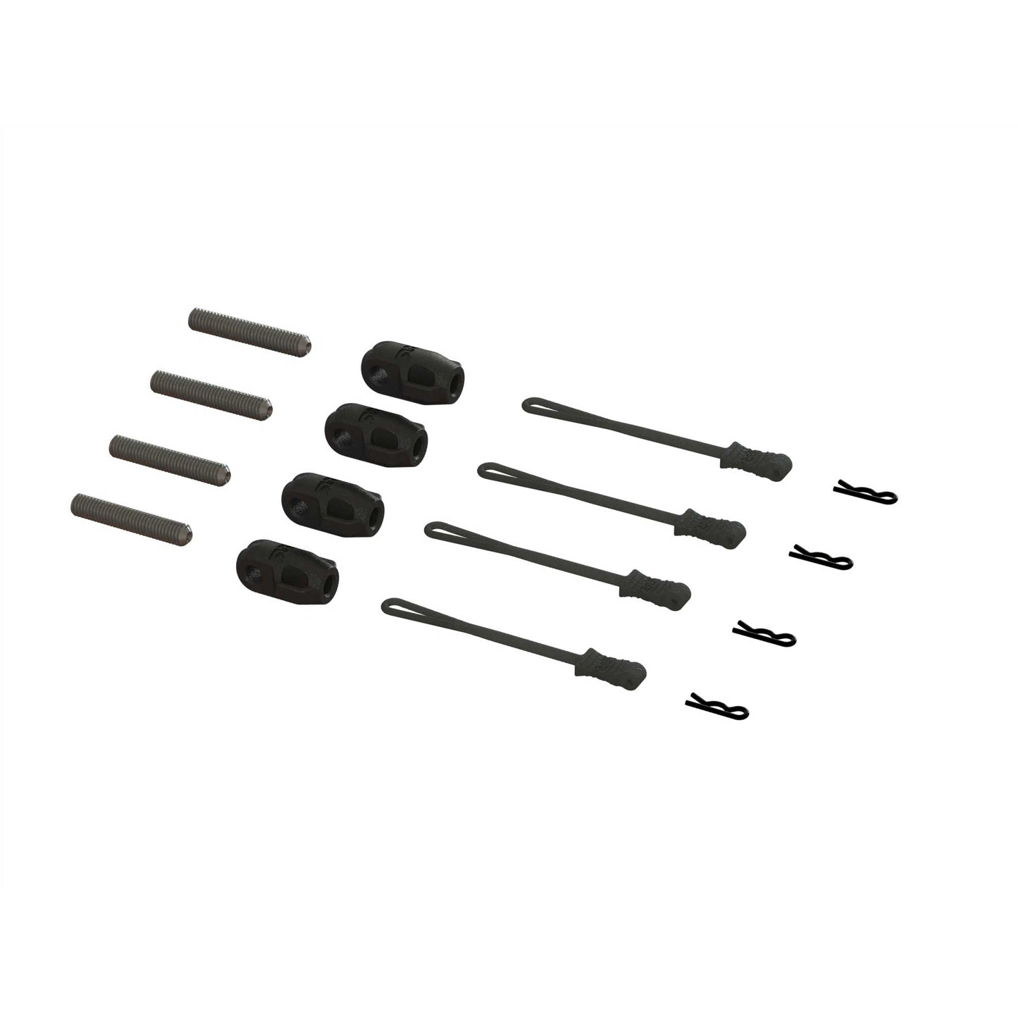 ARRMA 320477 8S BLX Brace Rod Ends w/Pins & Retainers (4)