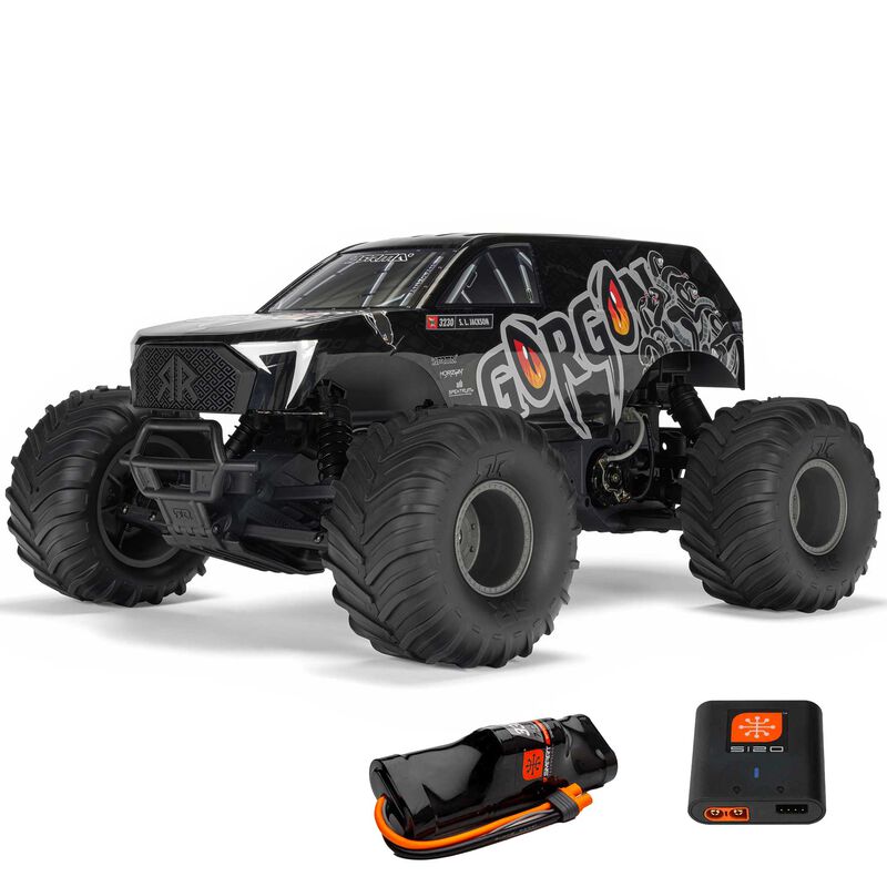 ARRMA 3230ST3 1/10 GORGON 2WD RTR Brushed Monster Truck (Battery & Charger Included), Gun Metal