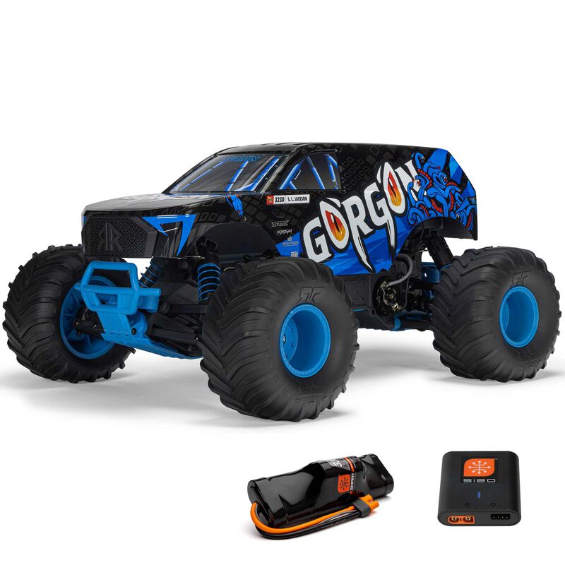 ARRMA 3230ST5 1/10 GORGON 2WD RTR Brushed Monster Truck (Battery & Charger Included), Blue