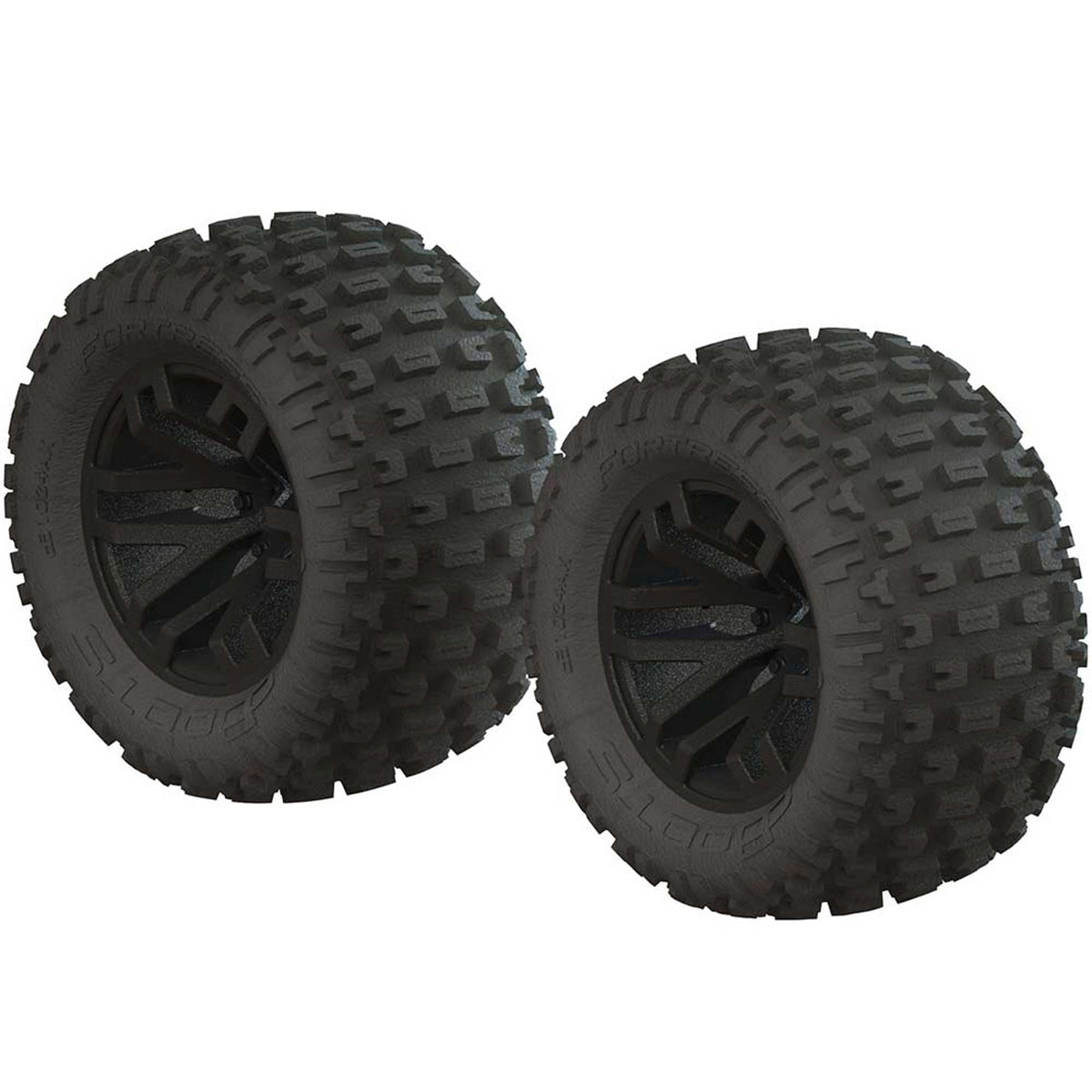 ARRMA 550044 1/10 dBoots Fortress MT 2.2/3.0 Pre-Mounted Tires, 14mm Hex, Black (2)