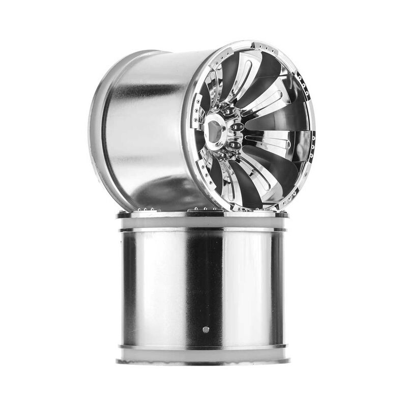 Axial 8009 8 Spoke Oversize Monster Truck Wheel (2) (Chrome)