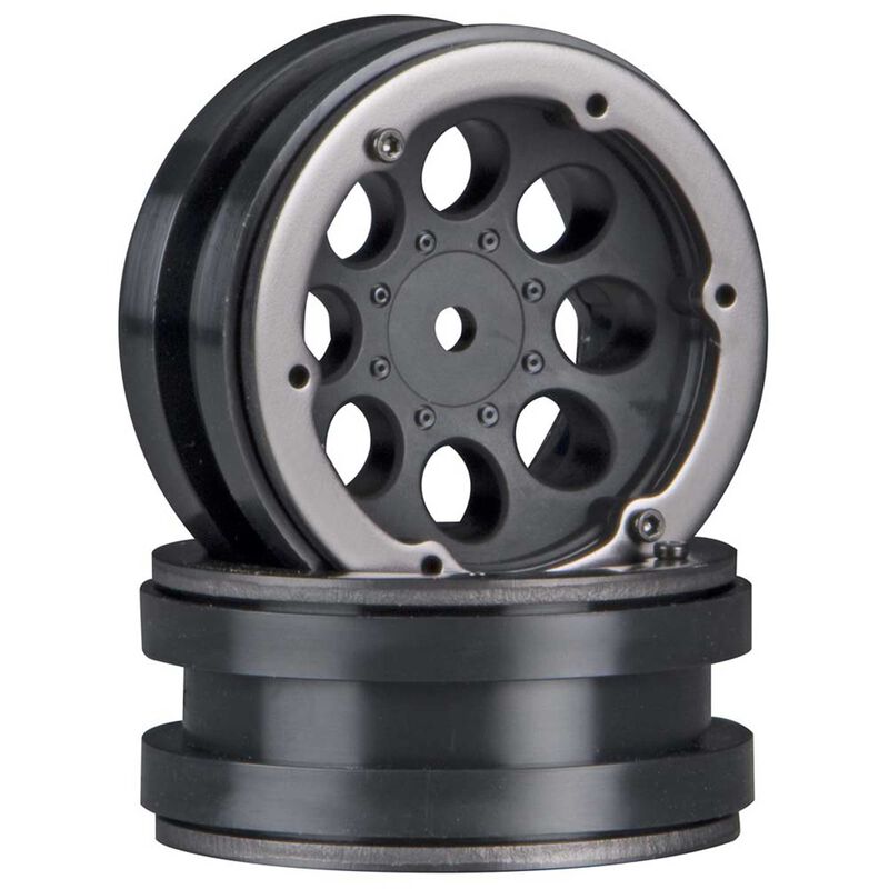 Axial 8087 1.9" 8 Hole Beadlock Wheels (Black) (2)