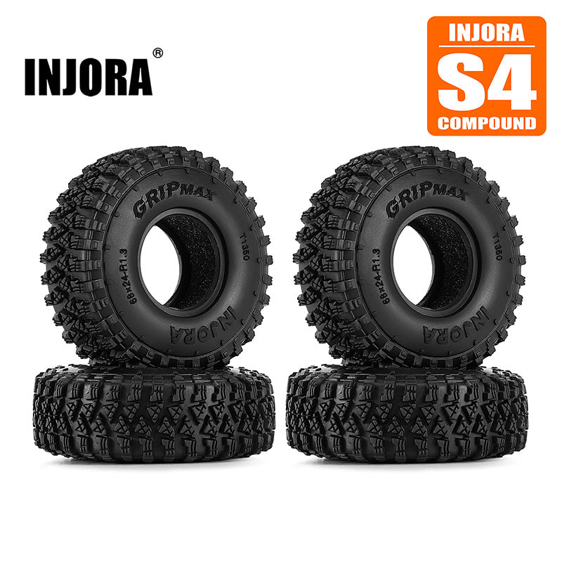 Injora AX-T1350 1.3" 68*24mm S4 Gripmax Tires for 1/18 1/24 RC Crawlers (T1350)