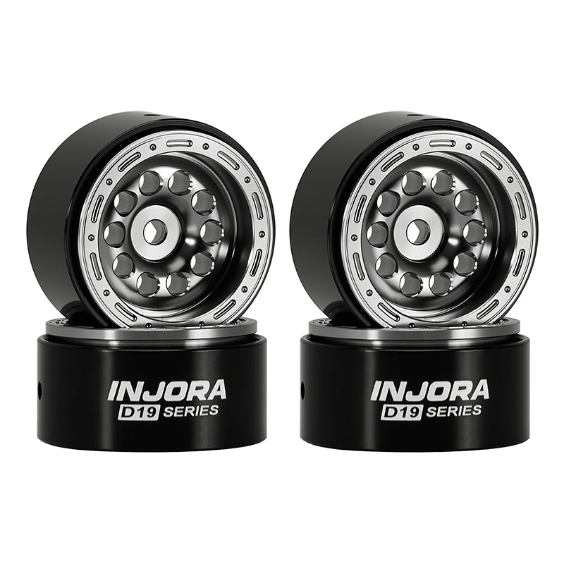 Injora W7008TI-19 0.7" D19 Aluminum Wheels for 1/30 SCX30 (W7008) - Grey