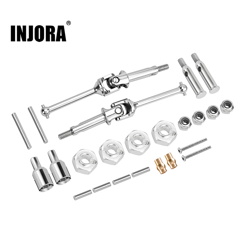 Injora LOS-33 Stainless Steel CVD Drive Shaft, Axles, Wheel Hexes Set - Losi Micro-B Micro-T