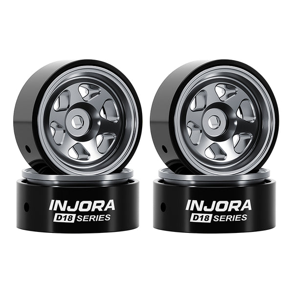 Injora W7001TI-18 0.7" D18 6-Spoke Aluminum Wheels for SCX30 (W7001) Titanium