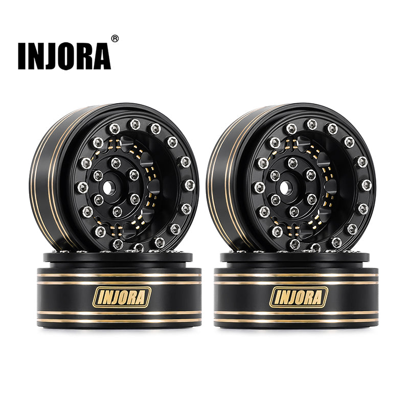 Injora YQW-1305BGD 1.3" 81g Brass Beadlock Wheels for 1/24 1/18 RC Crawler