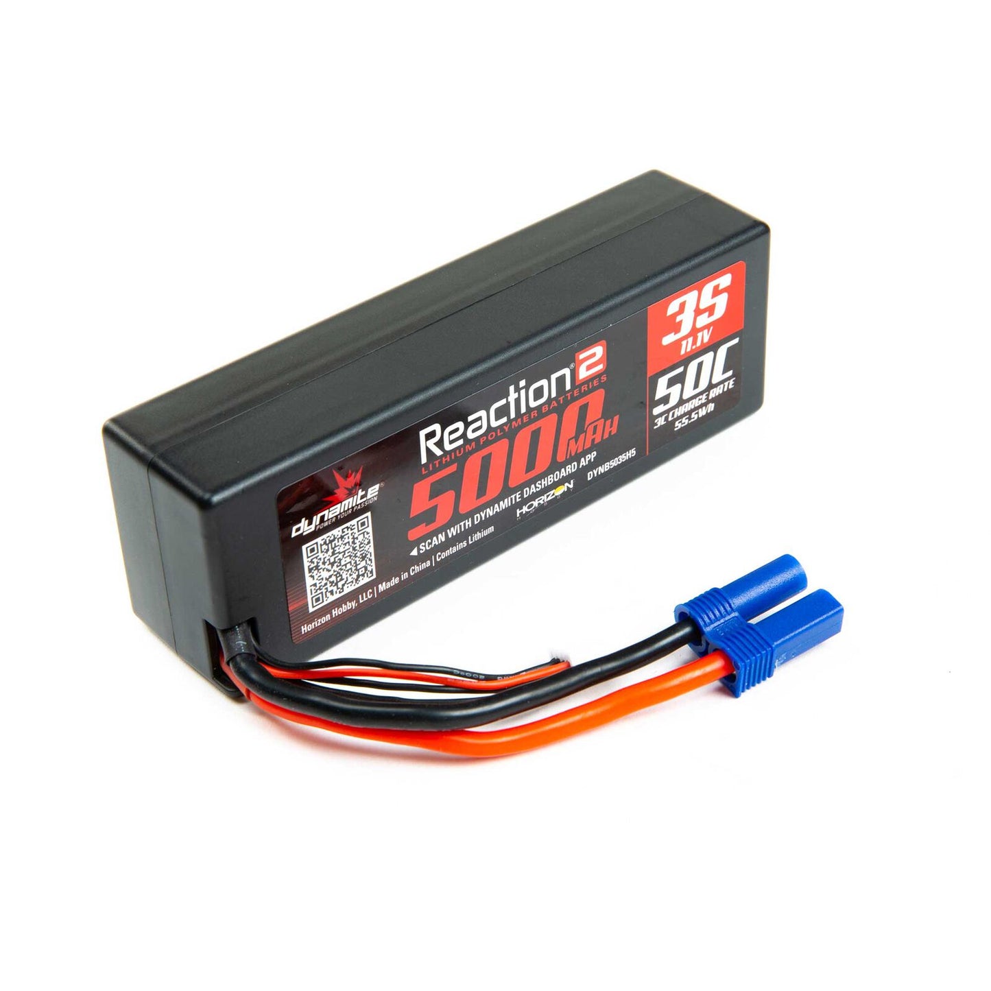 Dynamite B5035H5 Reaction2 11.1V 5000mAh 3S 50C LiPo, Hardcase: EC5