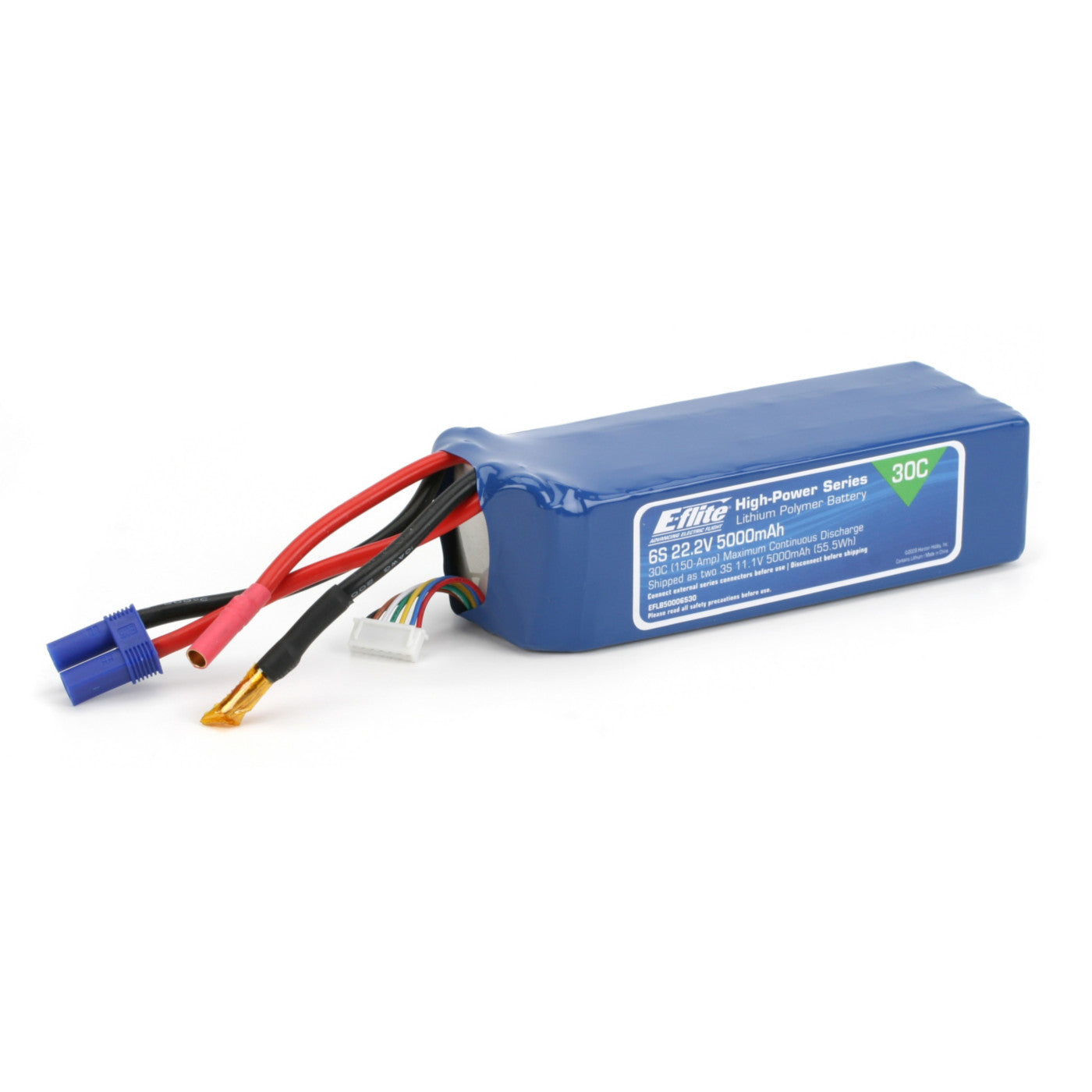 Eflite B50006S30 E-flite 5000mAh 6S 22.2V 30C LiPo 10AWG EC5