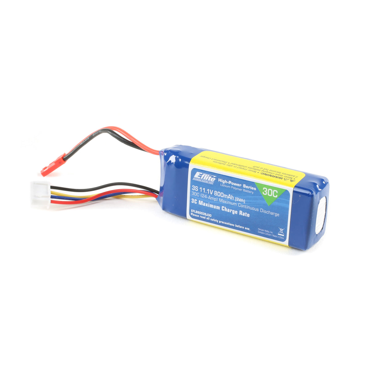 Eflite B8003SJ30 800mAh 3S 11.1V 30C LiPo, 18AWG JST