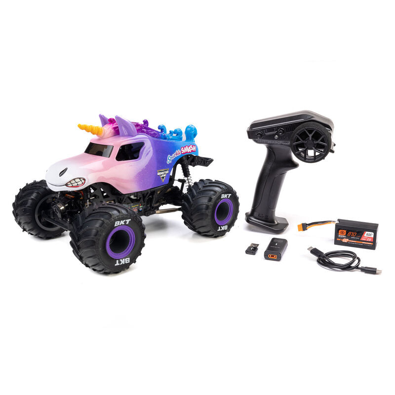 LOSI 01026T5 Mini LMT: Sparkle Smash Brushed RTR 1/18 4x4 Solid Axle Monster Truck